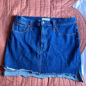 Madewell distressed denim skirt